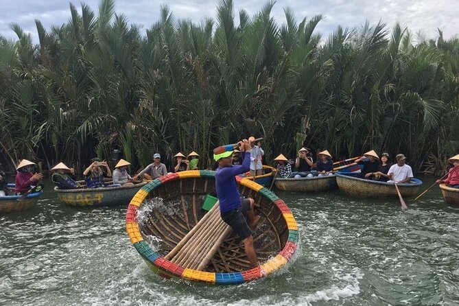 Basket Boat in Hoi An( visit water coconut forest,Crab fishing ) - The Basket Boat Spin and River Show