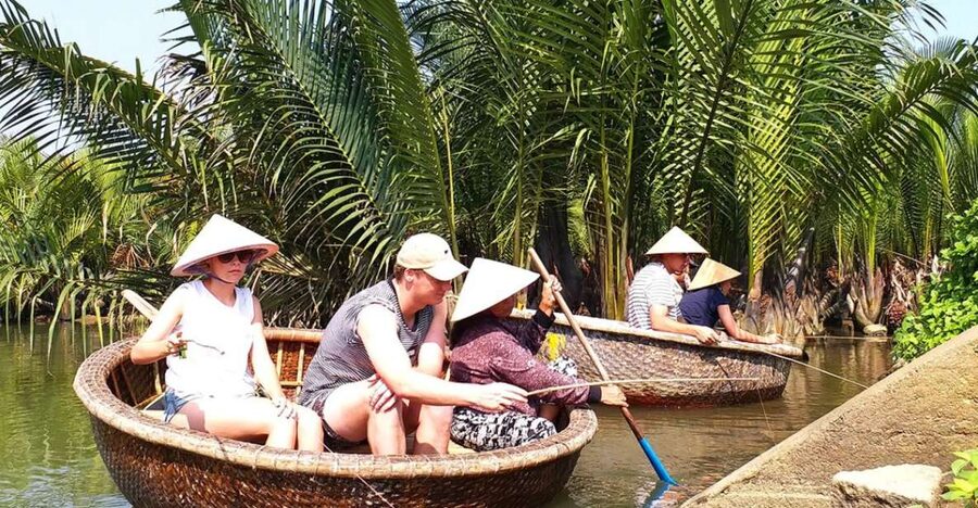 Experience Bamboo Basket Boat on Coconut village w Locals - A short boat ride with a very local feel