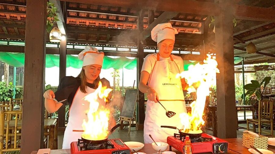 From Hoi An: Cooking Class at Organic Farm - The four-dish cooking session