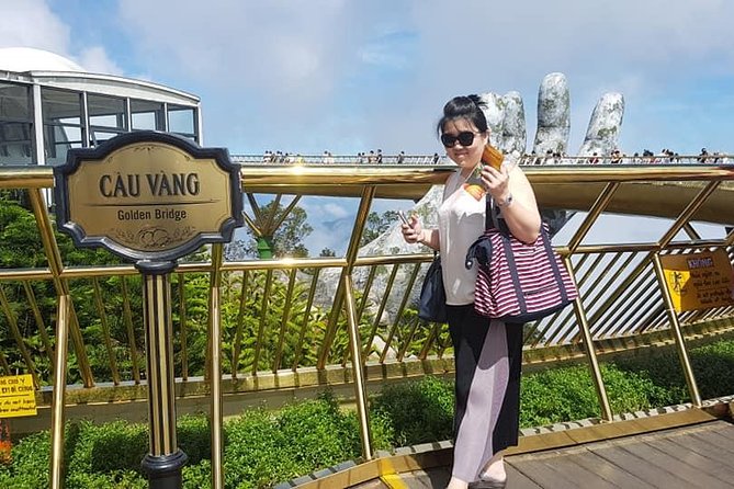 GOLDEN BRIDGE & BA NA HILL in Early moring to Avoid Crowds from DA NANG or HOIAN - The cable car is part of the attraction