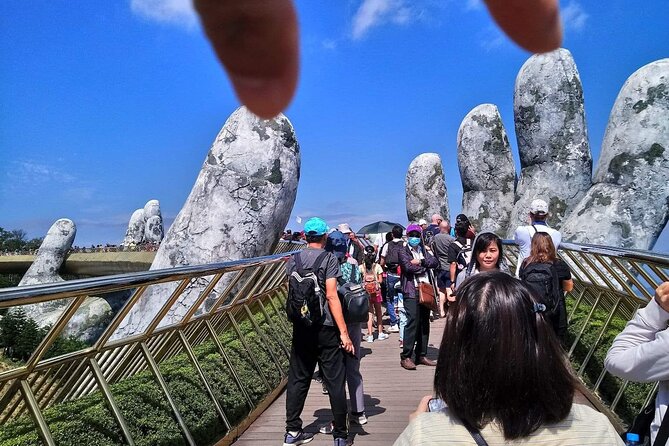 Golden Bridge - BaNa Hills: Private Trip From Hoi An/Da Nang - Seeing the Golden Bridge from above the trees