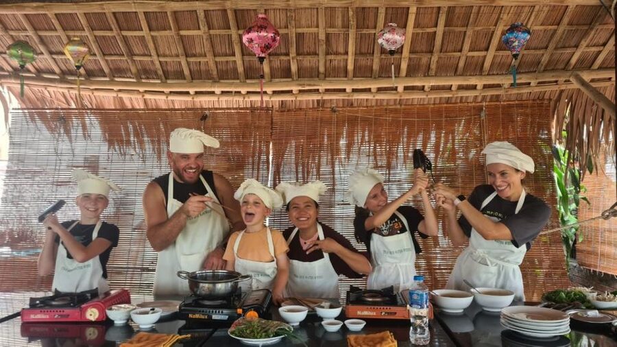 Hoi An: Authentic Cooking class in organic Herb Village - Cooking four Vietnamese courses at Water Wheel Restaurant