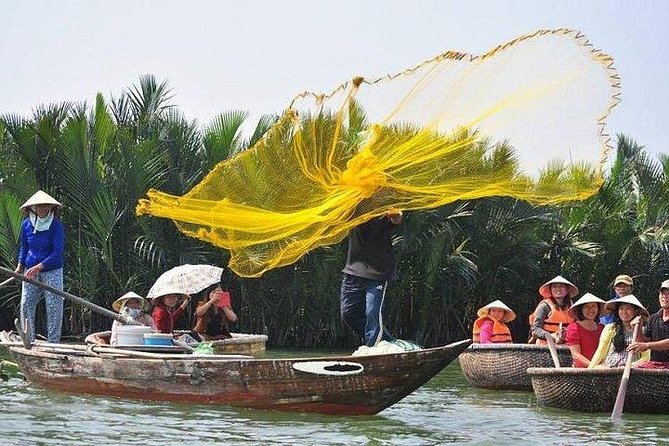 Hoi An Basket Boat Tour ( basket boat, visit water coconut forest, fishing crab) - Local rowers, music, and spinning boats