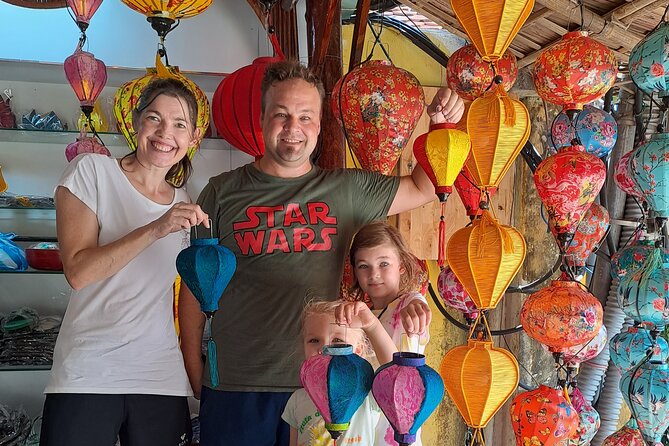Hoi An City tour -Lantern Making and Silk Making process - From bamboo frame to colored silk