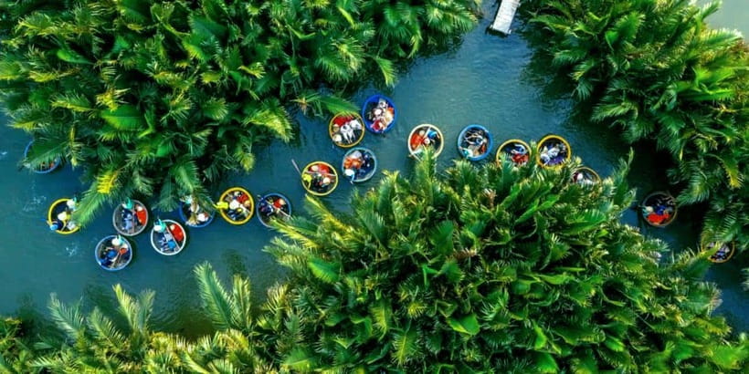 Hoi an : Coconut Boat & Hoi an Acient Town (Optional) - A bamboo basket boat through Bay Mau Coconut Forest