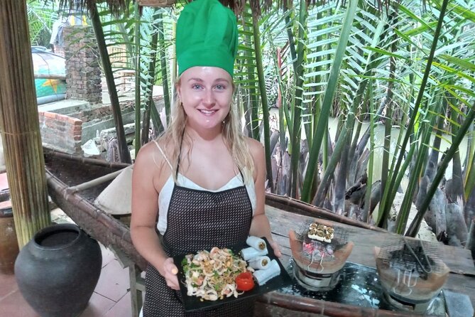 Hoi An Cooking Class(Market,BasketBoat Crabfishing&Cooking Class) - Eating the meal you prepared