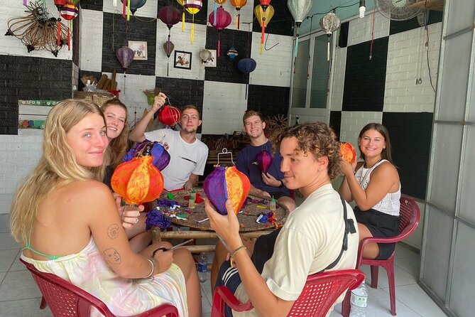 Hoi An Full Lantern Making Class , Basket Boat , Crab Fishing And Food - Making a foldable Hoi An lantern