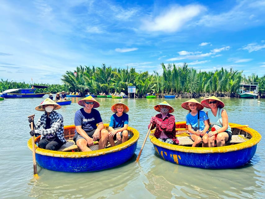 Hoi An: Lady Buddha, Marble Mountains, Coconut & Hoi An Tour - Bay Mau Coconut Forest by round basket boat