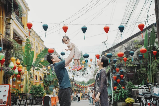 Hoi An Photographer & Vacation Photoshoot – Private Session - Lantern shops and evening color