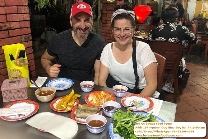 Hoi An Street Walking Food Tours - White rose, spring rolls, and banh mi