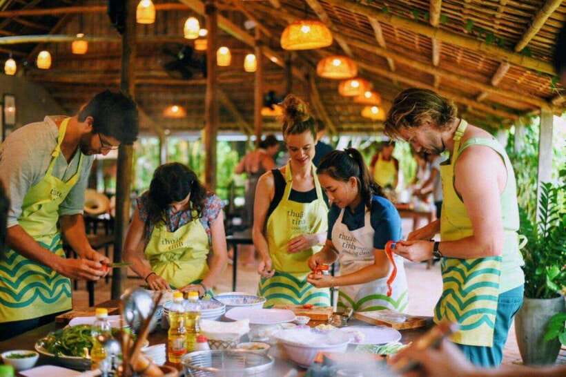 Hoi An : Vietnamese Cooking Class with Phở and Eco Tour - Bay Mau coconut forest by round bamboo boat