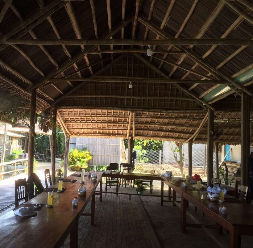 Hoian/Danang: Eco Cooking Class, Cruise Trip, Basket Boat - Making rice paper before lunch