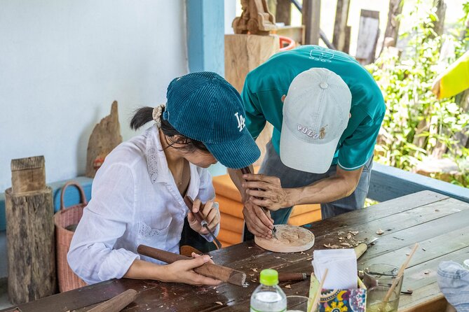 Traditional Wood Carving Workshop - Sketching a design onto recycled wood