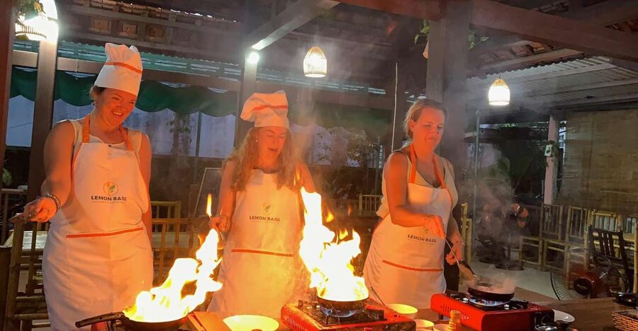 Vegetarian Cooking Class W Optional Basket Boat from Hoi An - Riding a basket boat in Bay Mau coconut forest